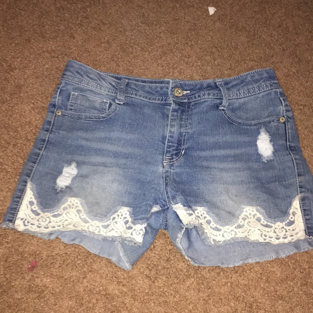 Laced Jean Shorts